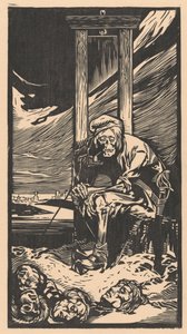 Døden ved en guillotine (tryk) af Johann Joseph Aarts