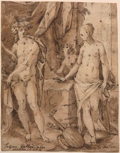 Apollo med Erato og Amor af Johann Kellerthaler