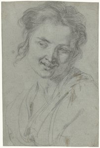 Studie af en smilende kvinde af Johann Liss