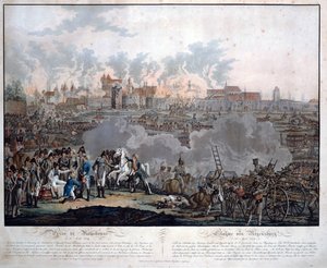Slaget ved Ratisbon den 23. april 1809 (slaget ved Regensburg) - Rugendas, Johann Lorenz, den yngre (1775-1826) - 1809 - Akvatinte - 54,6x65,4 - Privat samling