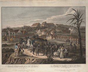 Napoleon Bonapartes begravelsesoptog på St. Helena, 1821 af Johann Lorenz Rugendas the Younger