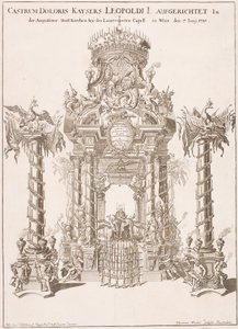Sørgestillads for kejser Leopold I i Augustinerkirken i Wien, 1705 af Johann Lucas von Hildebrandt