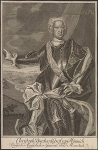Portræt af grev Burkhard Christoph von Munnich 1683-1767.