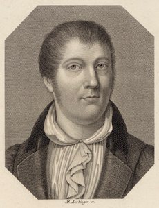Portræt af violinisten og komponisten Louis Spohr 1784-1859, 1820. af Johann Martin Esslinger