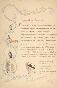 Ark med vers: Priamel vom Schuldenbot, slutningen af det 18.-begyndelsen af det 19. århundrede. af Johann Martin Usteri