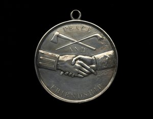 Thomas Jefferson indisk fredsmedalje, ca. 1801 (sølv) af Johann Mathias Reich