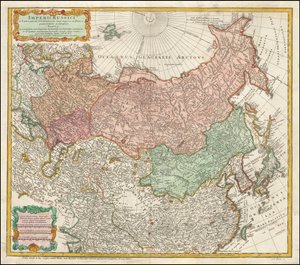 1730-kort over Rusland og Tartariet af Johann Matthias Hase af Johann Matthias Hase