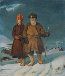 Russisk bondepar af Johann Matthias Ranftl