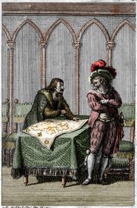 Kejser Albert I af Habsburg (1255-1308) studerer kortet over Frankrig på tidspunktet for konflikten mellem pave Boniface VIII og kong Filip IV af Frankrig