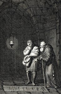 Kejser Karl IV (1346-1378) samler på graven af Widukind af Sachsen (eller Wittekind af Sachsen) en Enger Tyskland i 1377 (Karl IV, hellig romersk kejser ved graven af Widukind (Widuking eller Wittekind) i Enger, Tyskland) af Johann Michael Me