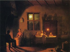 Aften hjemme, 1867 af Johann Mongels Culverhouse