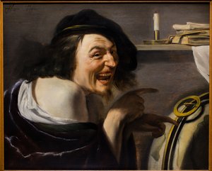 Demokrit, ca. 1620 (olie på træ) af Johann Moreelse