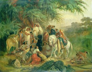 Folkeskue i Pico de Orizaba, Mexico af Johann Moritz Rugendas