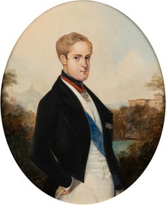 Portræt af kejser Peter II af Brasilien 1825-1891, 1846. af Johann Moritz Rugendas