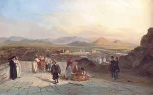 Santiago de Chile from the Hill of Santa Lucia looking to the west, 1841dani af Johann Moritz Rugendas