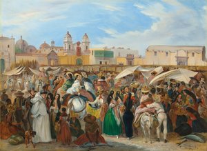 Uafhængighedsmarkedet, Lima, 1843 af Johann Moritz Rugendas
