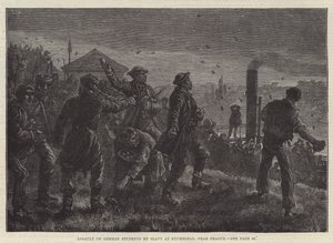 Slavernes overfald på tyske studerende i Kuchelbad nær Prag (gravering) af Johann Nepomuk (after) Schonberg