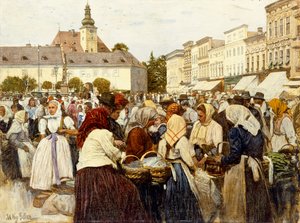 Markedspladsen, Misfrau (olie på lærred)