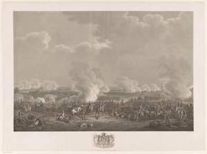 Slaget ved Waterloo, 1815 Tolv plader med ankomsten og indvielsen af ​​William I i Bruxelles og kampene ved Quatre-Bras og Waterloo i 1815 (serietitel) af Johann Nepomuk Gibèle