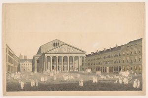 Udsigt over Det Kongelige Teater i Bruxelles af Johann Nepomuk Gibèle
