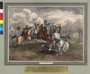 Frederic Dittmayer redder den 17. februar 1814 ved Villeneuve oberst sergent baron af Trach fra fangenskab franske kyrassierer af Johann Nepomuk Hoechle