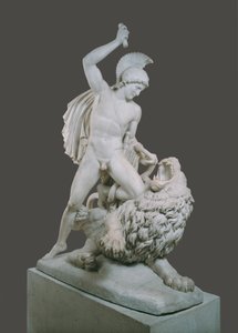 Bellerophon kæmper mod Chimeiraen af Johann Nepomuk Schaller