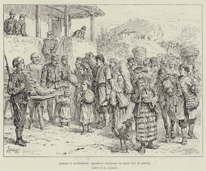 Hungersnød i Montenegro, der afløser flygtninge på vej til Serbien af Johann Nepomuk Schonberg