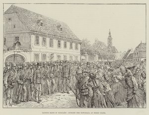 Arbejderoptøjer i Ungarn, uden for rådhuset i Bekescsaba af Johann Nepomuk Schonberg