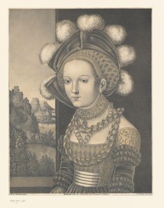 Portræt af en ukendt ung kvinde Værker fra Boisserée-brødrenes samling (serietitel) Galerie des Frères Boisserée (serietitel) af Johann Nepomuk Strixner