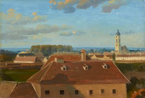Udsigt over Schanzel til Augarten af Johann Peter Krafft