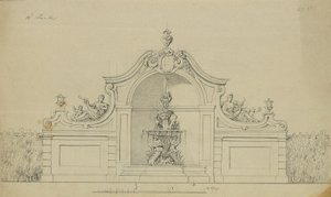 Springvand i ferskenhaven i Upper Belvedere af Johann Peter Krafft