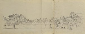 Josefstädter Glacis mit Palais Trautson af Johann Peter Krafft