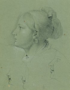 Head of a Girl (Studie om "Landwehr-mandens hjemkomst", 1817) af Johann Peter Krafft