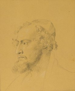 Hovedstudie af en skægget mand af Johann Peter Krafft