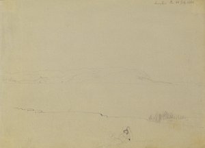 Landskabsskitse af Balatonsøen af Johann Peter Krafft