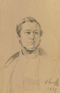 Portrætstudie af Franz Xaver Eckl af Johann Peter Krafft