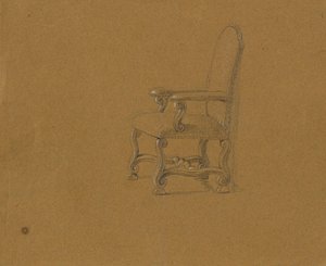 Studie af en lænestol af Johann Peter Krafft