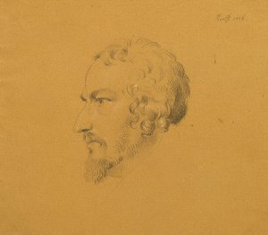Studie af en skægget mand af Johann Peter Krafft