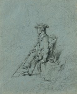 Studie af en hvilende maler af Johann Peter Krafft