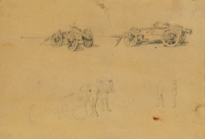 Studie til kanoner, hærudstyr af Johann Peter Krafft