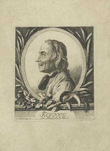 Portræt af Jakob Kleinjogg Gujer 1718-1785, 1772. af Johann Rudolf Schellenberg