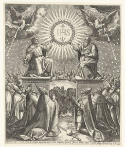 Tilbedelse af Kristi Monogram af Johann Sadeler (I)