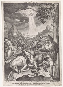 Bekering van Paulus Konvertering af Savli (titel på objekt) af Johann Sadeler (I)