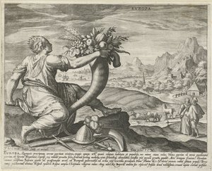 Europa Evropa (titel på objekt) De fire kontinenter (serietitel) af Johann Sadeler (I)