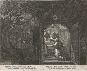 Saint Maglor som Eremit Eremitter (serietitel) Oraculum Anachoreticum (serietitel) af Johann Sadeler (I)