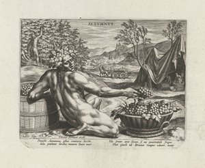 Efterår Autumn Vs (titel på objekt) De fire årstider (serietitel) af Johann Sadeler (I)