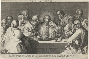 Sidste aftensmad Coeni domini (titel på objekt) af Johann Sadeler (I)