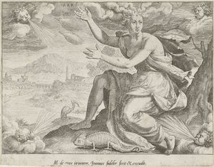 Himmel Aer (titel på objekt) De fire elementer (serietitel) af Johann Sadeler (I)