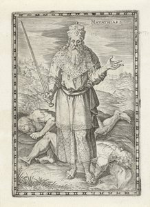 Mattias Matathias (titel på objekt) Gamle Testamentes tegn (serietitel) af Johann Sadeler (I)