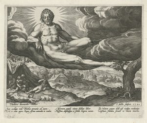 Eftermiddag Meridies (titel på objekt) De fire dele af dagen (serietitel) af Johann Sadeler (I)